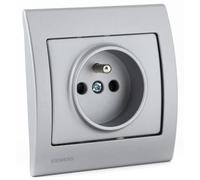 SIEMENS - Lot De 3 Prises 2P+T Silver Delta Iris - Plaques Basic Silver
