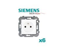 Siemens - lot de 6 prises 2p+t blanc delta viva