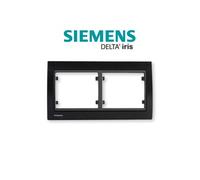 Siemens - plaque double horizontale métal noir