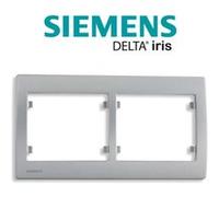 Siemens - plaque double horizontale silver