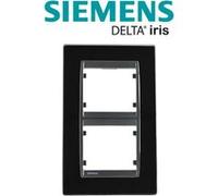 Siemens - plaque double verticale noir delta iris