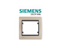 Siemens - plaque simple métal champagne delta iris