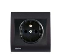 SIEMENS - Prise 2P+T Anthracite Delta Iris - Plaque Basic Anthracite
