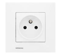 SIEMENS - Prise 2P+T Blanc Delta Viva - Plaque Blanc
