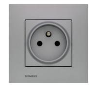 SIEMENS - Prise 2P+T Silver Delta Viva - Plaque Silver