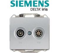 Siemens - prise tv/fm aluminium delta iris aluminium G