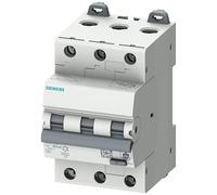 SIEMENS Sentron 5SU1 Interrupteur FI/LS 6 A, 3 pôles, type C, sensibilité 30 mA