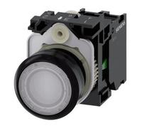 Siemens 3SU11020AB601BA0 3SU1102-0AB60-1BA0 Bouton-poussoir lumineux à rappel collerette plastique, actionneur plat blanc 1 pc(s)