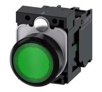 Siemens 3SU11020AB401BA0 3SU1102-0AB40-1BA0 Bouton-poussoir lumineux à rappel collerette plastique, actionneur plat vert 1 pc(s)