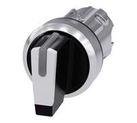 Siemens 3SU10522BM600AA0 3SU1052-2BM60-0AA0 Commutateur à manette collerette métal, finition brillante noir, blanc 2 x 45 °
