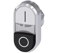 Siemens Sirius ATC - Poussoir double 22 mm ronde métallique/A brillant blanc uni noir ou
