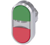 Siemens 3SU10503AB420AA0 3SU1050-3AB42-0AA0 Bouton-poussoir à double touche collerette métal, finition brillante bouton argent