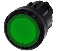 Siemens 3SU10010AB400AA0 3SU1001-0AB40-0AA0 Bouton-poussoir lumineux à rappel actionneur plat, collerette plastique vert 1 pc(s)