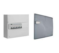 SIEMENS - Tableau électrique pré-équipé 1 rangée 13 modules 6 disjoncteurs 1 interrupteur différentiel & FR2AQ771 SIEMENS - Porte pour tableau électrique 1 rangée, Blanc