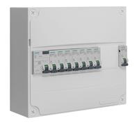SIEMENS Tableau 1 Rangée Pré-équipé avec 1 Interrupteur Différentiel 40A Type AC et 8 Disjoncteurs