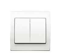 SIEMENS Va & Vient + Poussoir Blanc Delta Iris + Plaque basic Blanc