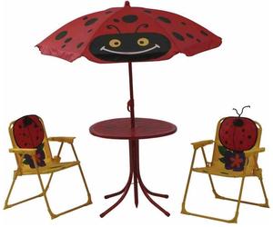 Siena Garden 672618 Marie Coccinelle Set enfant Coccinelle 2 x fauteuil pliant, 1 x table, 1 x parasol