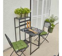 Siena Garden Palma Set de balcon, 3 pcs. fauteuil et table pliants ; anthracite