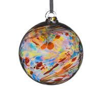 Sienna Glass Boule d'amitié multicolore de 8 cm - Ornement en verre fait à la main - Décoration à suspendre dans une boîte cadeau - Souvenir unique fait à la main pour les anniversaires, la maison, le