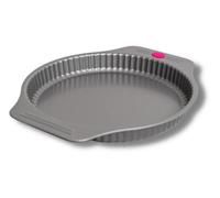 SIF UNIS France © - Moule à tarte à poignées en acier revêtu antiadhésif 28 cm - qualité professionnelle pour cuire vos tartes, gâteaux, quiches, tourtes