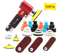 SIFANG ponceuse à Air orbite aléatoire Mini rectifieuse pneumatique pour le polissage de voiture polisseuse de ponçage à Air à grande vitesse Red Sander 108pcs