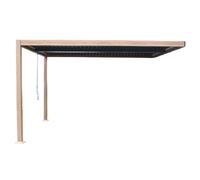 Pergola bioclimatique 4x3m adossée effet bois SIFNOS