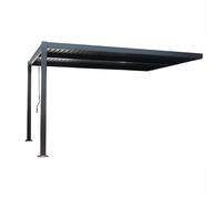 SIFNOS - Pergola bioclimatique 4x3m adossée en aluminium noir