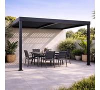 Sifnos pergola bioclimatique adossée en aluminium noir 3x3m