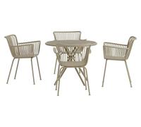 Sifnos set de jardin table 90x90cm 4 chaises beige.