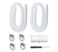 SIGANDG Tuyau Piscine 32mm,avec clips de sécurité et adaptateur de tuyau | 150cm Tuyau de Rechange pour Piscine pour Intex 330, 530 et 1000 GPH Livré