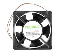 SIGANDG Ventilateur Axial pour Cassette de Cheminée, Insérable | Haute Température, Pales Métalliques, Silencieux, Pour poêles, extracteurs, cheminées, poêles à bois (120 x 120 x 38 mm)