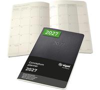 SIGEL Agenda cahier mensuel Conceptum 2027 A5 couverture souple | C2784, noir, pour planification claire des rendez-vous, des tâches et des notes