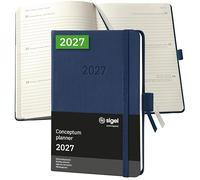 Sigel Agenda semainier Conceptum 2027 A6 couverture rigide | C2763, bleu foncé, pour planification claire des rendez-vous, des tâches et des notes
