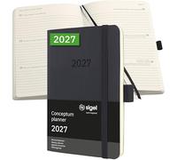 Sigel Agenda semainier Conceptum 2027 A6 couverture souple | C2723, noir, pour planification claire des rendez-vous, des tâches et des notes