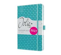 SIGEL Agenda semainier Jolie 2027 A5 couverture rigide | 7J103, calendrier, planificateur, organisateur, certifié FSC, vert aqua