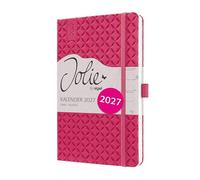 SIGEL Agenda semainier Jolie 2027 A5 couverture rigide | 7J105, calendrier, planificateur, organisateur, certifié FSC, rose fuchsia