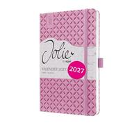 SIGEL Agenda semainier Jolie 2027 A5 couverture rigide | 7J137, calendrier, planificateur, organisateur, certifié FSC, rose tendre