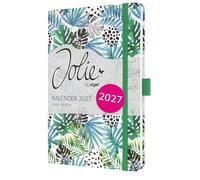 SIGEL Agenda semainier Jolie 2027 A5 couverture rigide | 7J355, calendrier, planificateur, organisateur, certifié FSC, vert, bleu clair