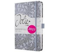 SIGEL Agenda semainier Jolie 2027 A5 couverture rigide | 7J361, calendrier, planificateur, organisateur, certifié FSC, bleu moyen, noir