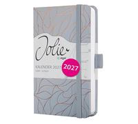 SIGEL Agenda semainier Jolie 2027 A6 couverture rigide | 7J364, calendrier, planificateur, organisateur, certifié FSC, gris clair, or rose
