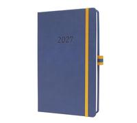 Sigel Agenda semainier Linescape 2027 A5 couverture rigide | L2702, en anglais, bleu/jaune, disposition verticale, certifié FSC