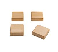 SIGEL Aimants en bois 3,30 x 0,90 cm | BA211, lot de 4, carrés, néodyme N42, beige