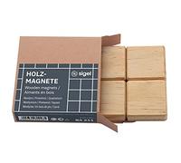 SIGEL BA211 Lot de 4 aimants puissant, en bois, carré, néodyme N42, 3,3 x 3,3 cm, beige