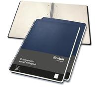 SIGEL Bloc à spirales Conceptum A4 couverture rigide - 3 pièces | CO825, midnight blue, ligné, comme journal intime, bullet journal, livre d'idées, cahier d'écriture