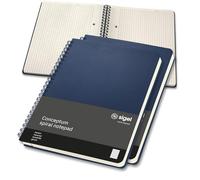 SIGEL Bloc à spirales Conceptum A5 couverture rigide - 3 pièces | CO826, midnight blue, à carreaux, comme journal intime, bullet journal, livre d'idées, cahier d'écriture