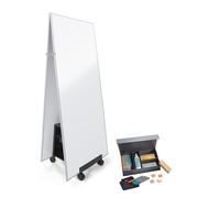 SIGEL Bundle Tent-use Meet up 91 x 189 cm | MUB13, 2 tableaux magnétiques double face, cadre argenté, kit démarrage