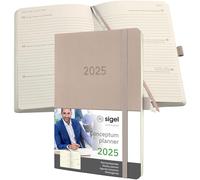 SIGEL C2530 Agenda semainier 2025, A5, couverture souple, taupe - Conceptum