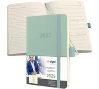 SIGEL C2539 Agenda semainier 2025, A6, couverture souple, vert - Conceptum