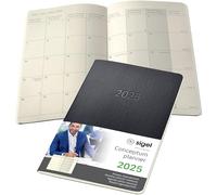 SIGEL C2584 Agenda cahier mensuel 2025, A5, couverture souple, noir - Conceptum
