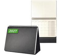 Sigel Calendrier de bureau Conceptum 2027 env. A5 pays couverture rigide | C2781, noir, pour planification claire des rendez-vous, des tâches et des notes